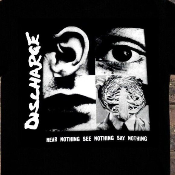 Discharge Band T Shirt Punk Hardcore Vintage Logo Graphic Tee 90 - Picture 2 of 5